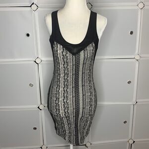 Silence + Noise Black & White Bodycon Mini Dress Size XS